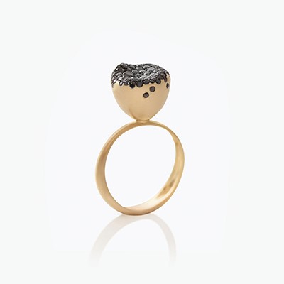 BABY MALAK FLOURISH CAVIAR SMALL ROUND RING